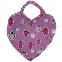 Juicy Strawberries Giant Heart Shaped Tote by SychEva