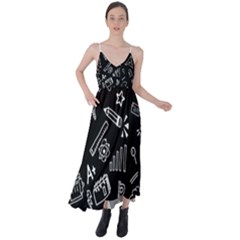 Knowledge-drawing-education-science Tie Back Maxi Dress by Sapixe