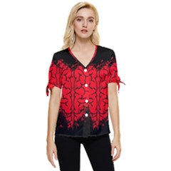 Heart Brain Mind Psychology Doubt Bow Sleeve Button Up Top by Sapixe