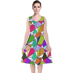 Power Pattern 821-1a V-neck Midi Sleeveless Dress 