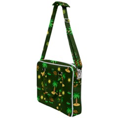 Turtle And Palm On Green Pattern Cross Body Office Bag by Daria3107
