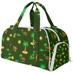 Turtle And Palm On Green Pattern Burner Gym Duffel Bag by Daria3107