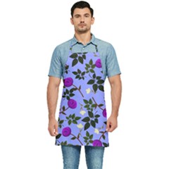 Purple Flower On Lilac Kitchen Apron