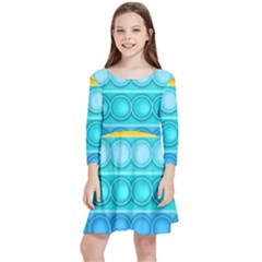 Pop It Pattern Kids  Quarter Sleeve Skater Dress by Daria3107