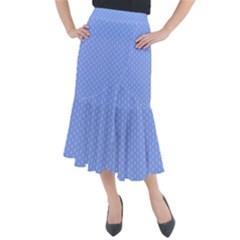 Soft Pattern Blue Midi Mermaid Skirt by PatternFactory