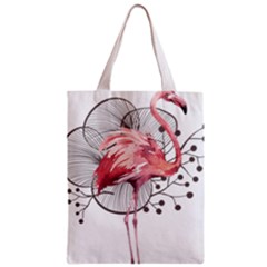 Watercolor Flamingo Zipper Classic Tote Bag by webstylecreations
