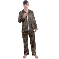 Art Deco Vector Pattern Men s Long Sleeve Satin Pajamas Set