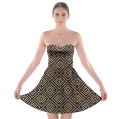 Art Deco Vector Pattern Strapless Bra Top Dress by webstylecreations