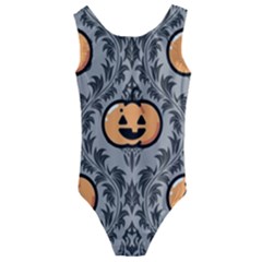 Pumpkin Pattern Kids  Cut-out Back One Piece Swimsuit by NerdySparkleGoth