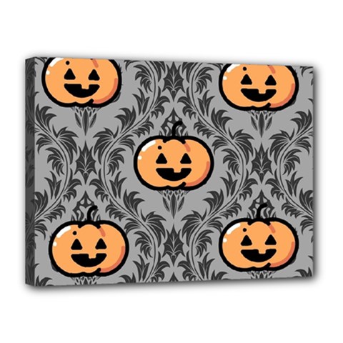 Pumpkin Pattern Canvas 16  X 12  (stretched) by InPlainSightStyle