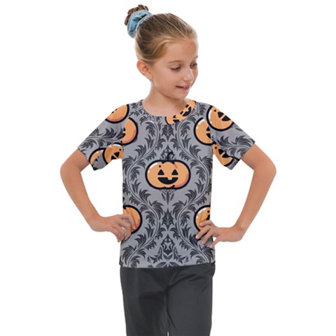 Pumpkin Pattern Kids  Mesh Piece Tee by InPlainSightStyle