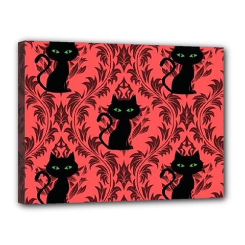 Cat Pattern Canvas 16  X 12  (stretched) by InPlainSightStyle