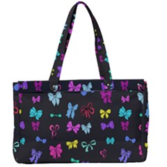 Bows On Black Canvas Work Bag by Daria3107