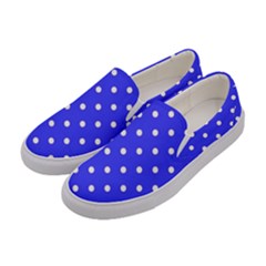 1950 Purple Blue White Dots Women s Canvas Slip Ons by SomethingForEveryone