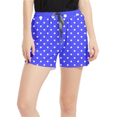 1950 Purple Blue White Dots Runner Shorts by SomethingForEveryone