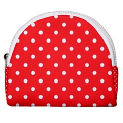 1950 Red White Dots Horseshoe Style Canvas Pouch