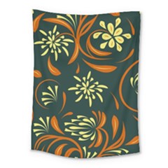 Folk Flowers Pattern Floral Surface Medium Tapestry by Eskimos