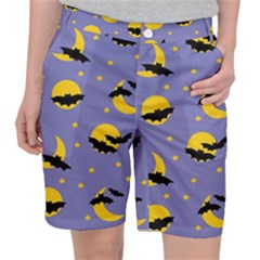 Bats With Yellow Moon Pocket Shorts by SychEva