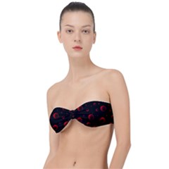 Red Drops On Black Classic Bandeau Bikini Top  by SychEva