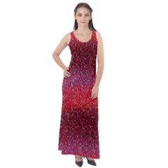 Red Sequins Sleeveless Velour Maxi Dress by SychEva