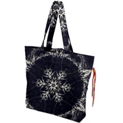 Bnw Mandala Drawstring Tote Bag by MRNStudios