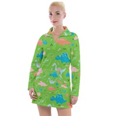 Funny Dinosaur Women s Long Sleeve Casual Dress