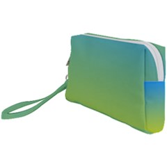 Gradient Blue Green Wristlet Pouch Bag (small) by ddcreations