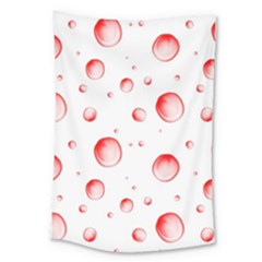 Red Drops On White Background Large Tapestry by SychEva