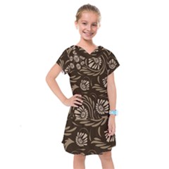 Folk Flowers Pattern  Kids  Drop Waist Dress