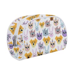 Funny Animal Faces With Glasses On A White Background Make Up Case (small) by SychEva