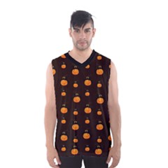 Halloween Pumpkins Pattern, Witch Hat Jack O  Lantern Men s Basketball Tank Top by Casemiro