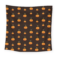 Halloween Pumpkins Pattern, Witch Hat Jack O  Lantern Square Tapestry (large) by Casemiro