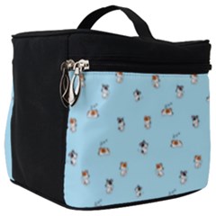 Cute Kawaii Dogs Pattern At Sky Blue Make Up Travel Bag (big)