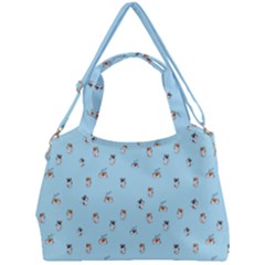 Cute Kawaii Dogs Pattern At Sky Blue Double Compartment Shoulder Bag by Casemiro