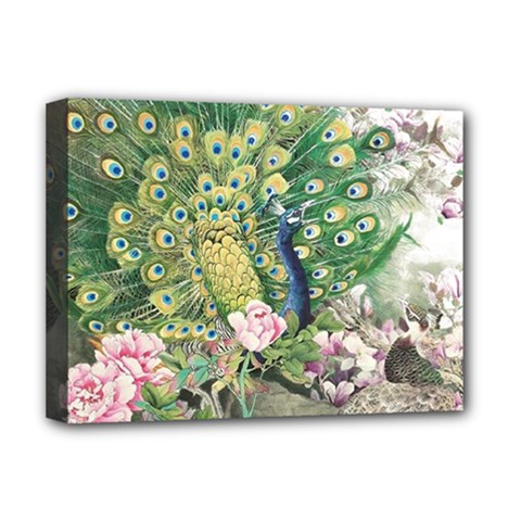 Peafowl Peacock Feather-beautiful Deluxe Canvas 16  X 12  (stretched) 