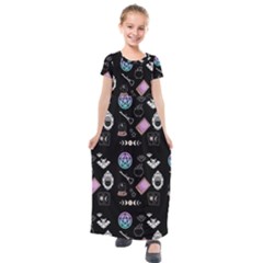 Pastel Goth Witch Kids  Short Sleeve Maxi Dress by InPlainSightStyle