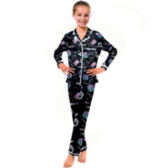 Pastel Goth Witch Kid s Satin Long Sleeve Pajamas Set by InPlainSightStyle