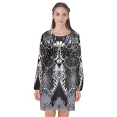 Alien Deco Long Sleeve Chiffon Shift Dress  by MRNStudios