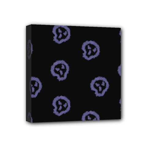 Purple Skulls On Dark Background Mini Canvas 4  X 4  (stretched) by SychEva