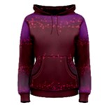 Red Splashes On Purple Background Women s Pullover Hoodie