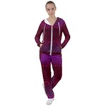 Red Splashes On Purple Background Women s Tracksuit