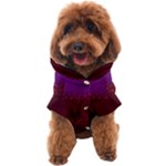 Red Splashes On Purple Background Dog Coat