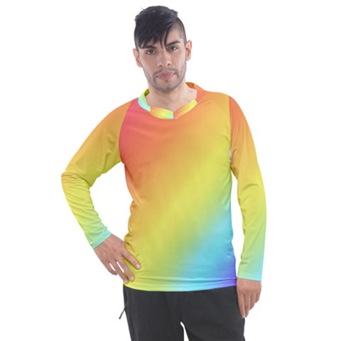 Rainbow Gradient  Men s Pique Long Sleeve Tee by Dazzleway