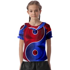 Yin-yang-eastern-asian-philosophy Kids  Frill Chiffon Blouse by Sudhe