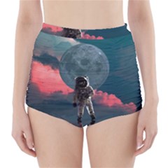 Astronaut-moon-space-nasa-planet High-waisted Bikini Bottoms by Sudhe