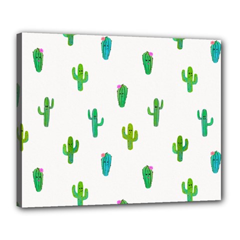 Funny Cacti With Muzzles Canvas 20  X 16  (stretched) by SychEva