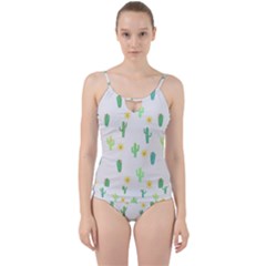 Green Cacti With Sun Cut Out Top Tankini Set by SychEva