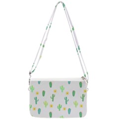 Green Cacti With Sun Double Gusset Crossbody Bag by SychEva