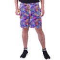 Multicolored Splashes And Watercolor Circles On A Dark Background Men s Pocket Shorts View1
