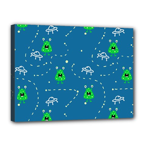 Funny Aliens With Spaceships Canvas 16  X 12  (stretched) by SychEva